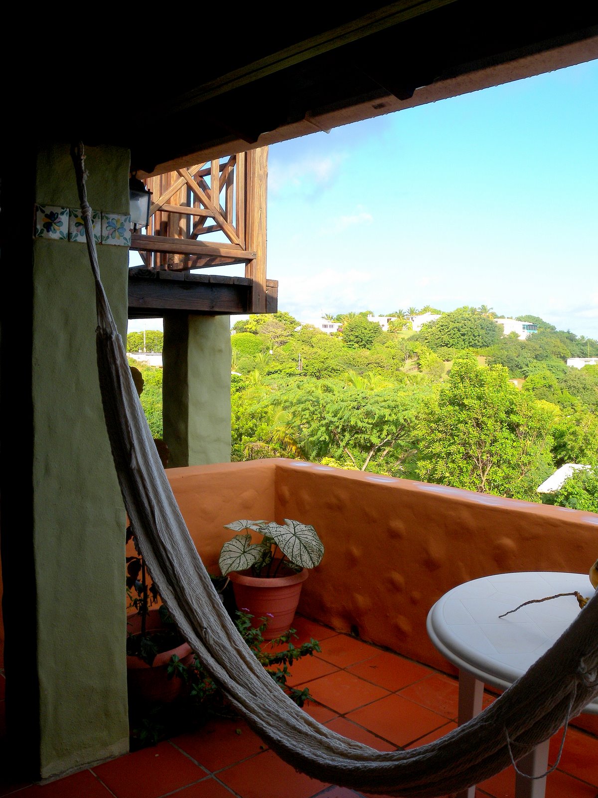 hammock on the porch of Casa Piloto